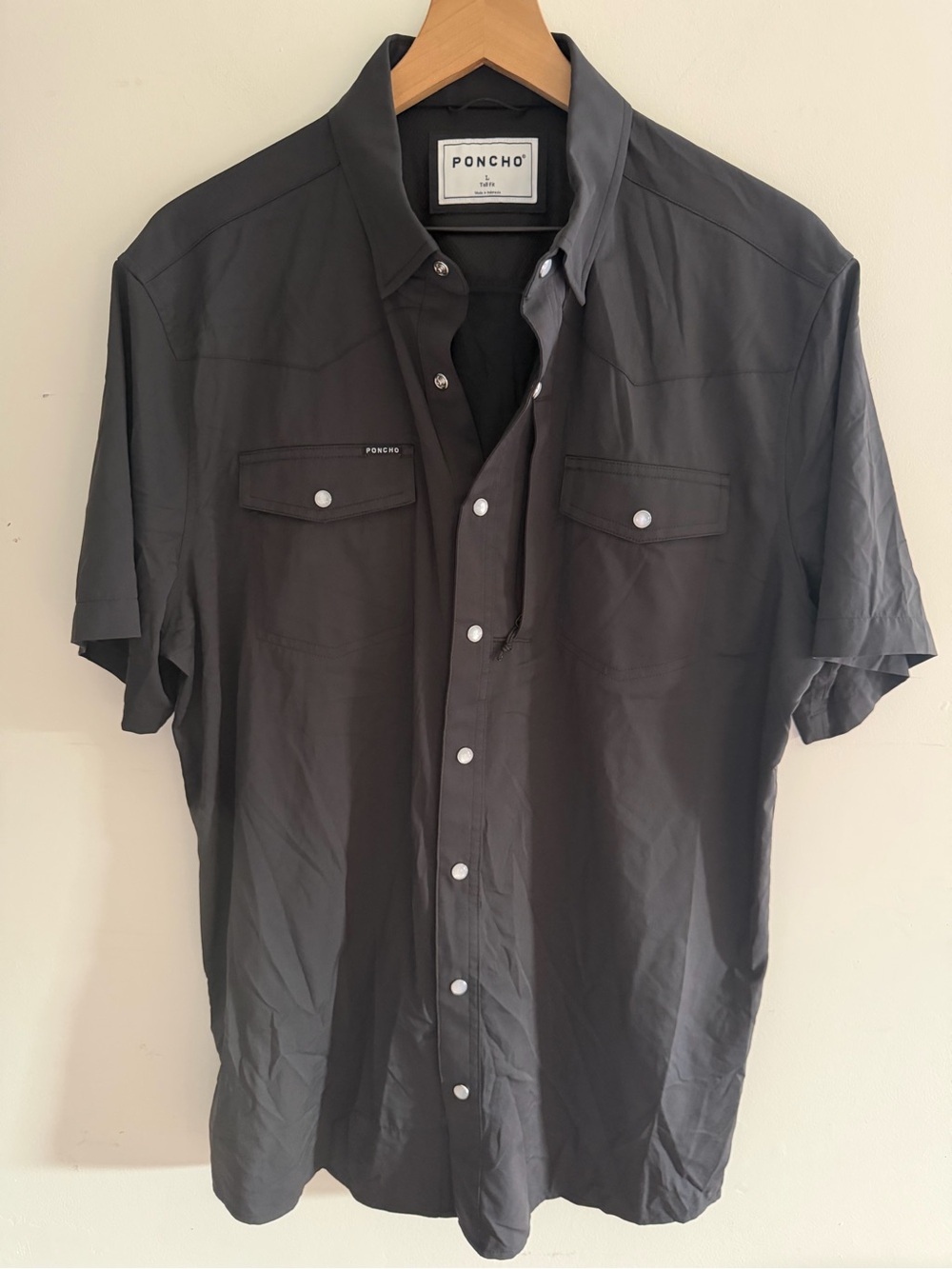 PONCHO Performance Ranchero Short Sleeve Shirt Size L Tall Fit - Picture 2 of 10